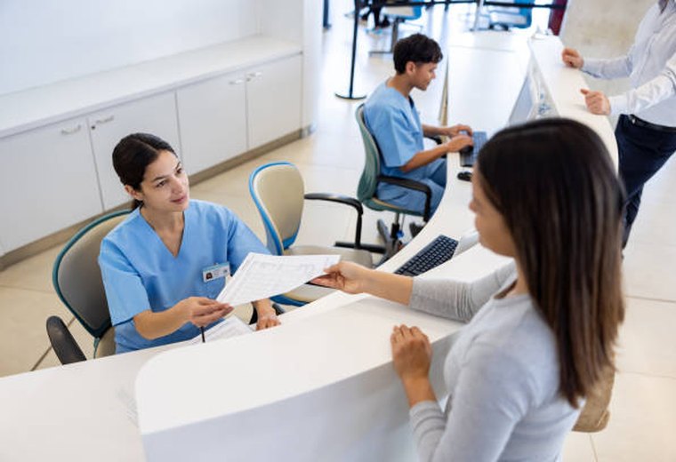 The welcoming reception area of the clinic